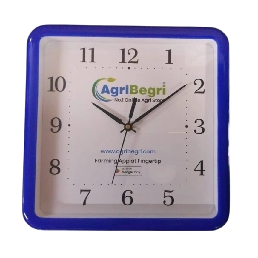 AgriBegri Square Wall Clock, Stylish, Durable Plastic Analog Clock For Home And Office