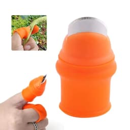 Radhe Premium Silicone Thumb Cutter With Finger Protection, Plucking Device For Cutting Vegetable and Fruit Scraper (Pack of 5) 6
